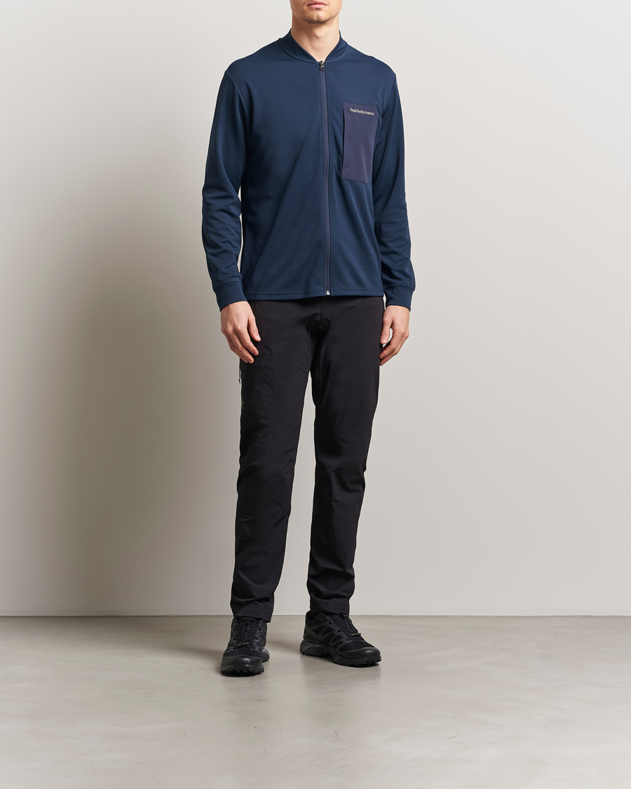 Heren | Truien | Peak Performance | Mid Layer Full Zip Jacket Blue Shadow