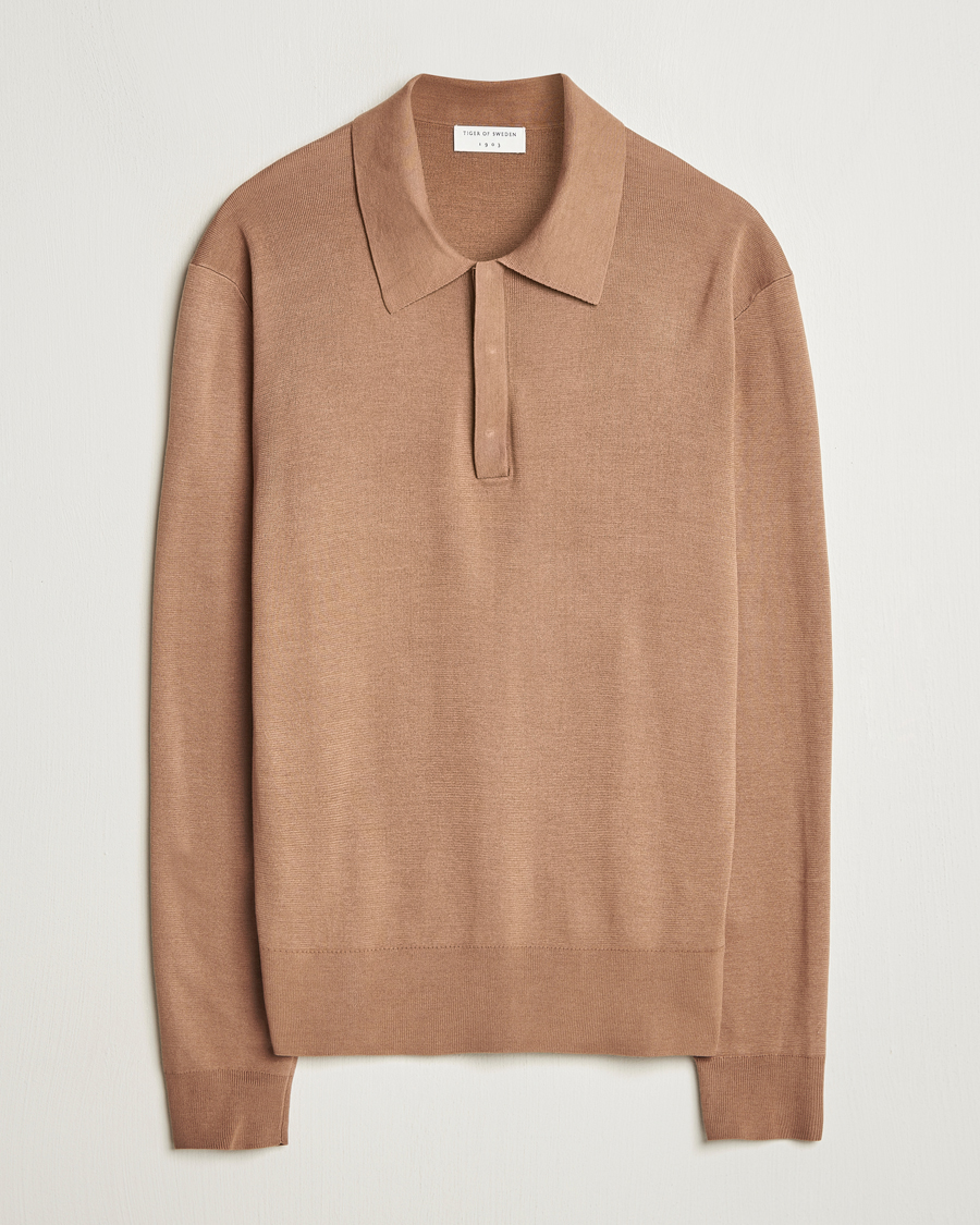 Heren | Truien | Tiger of Sweden | Appleton Knitted Polo Tawny Brown
