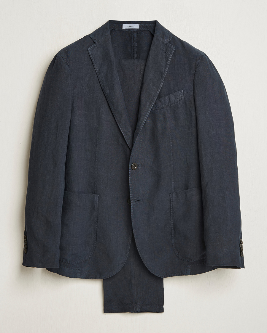 Heren | Pakken | Boglioli | K Jacket Linen Suit Navy