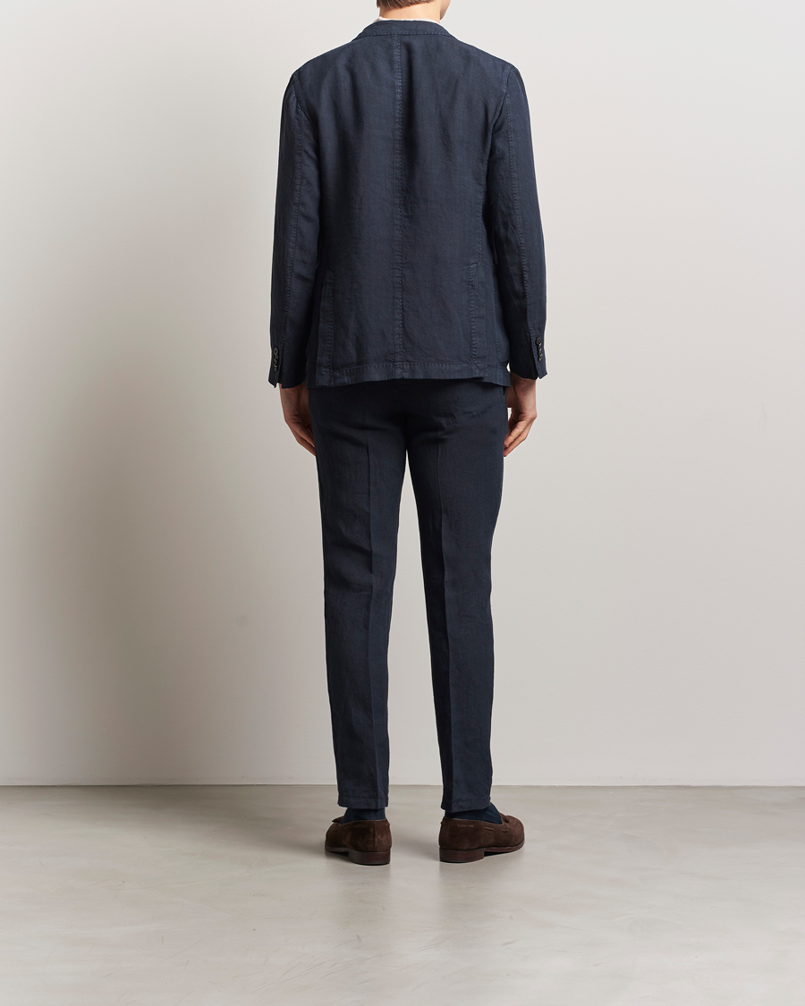 Heren | Pakken | Boglioli | K Jacket Linen Suit Navy