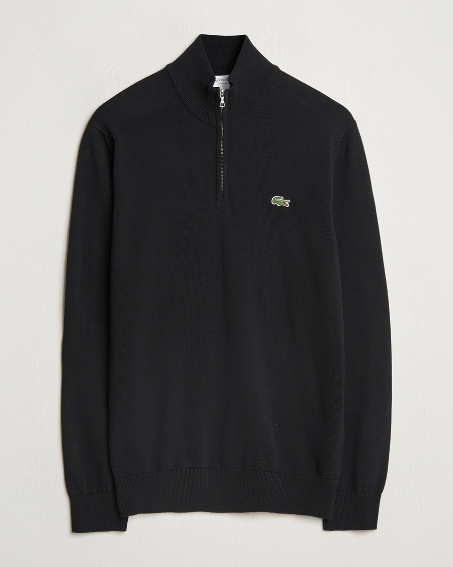 Heren | Truien | Lacoste | Cotton Knitted Half Zip Black