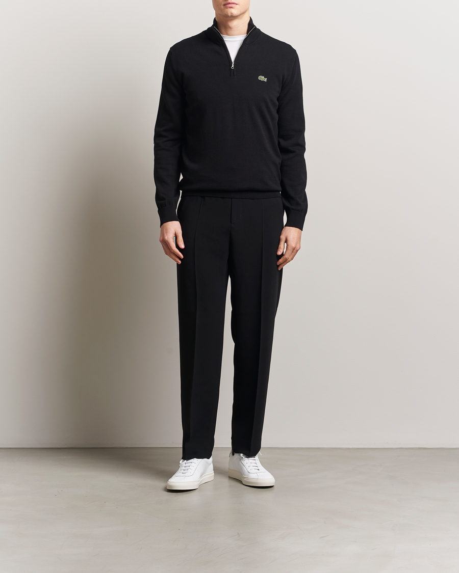 Heren | Truien | Lacoste | Cotton Knitted Half Zip Black