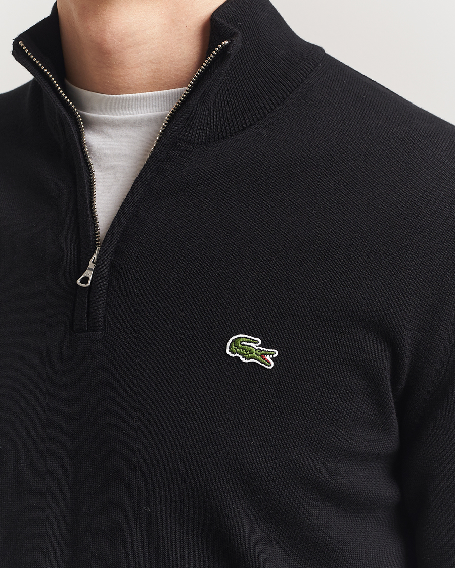 Heren | Truien | Lacoste | Cotton Knitted Half Zip Black