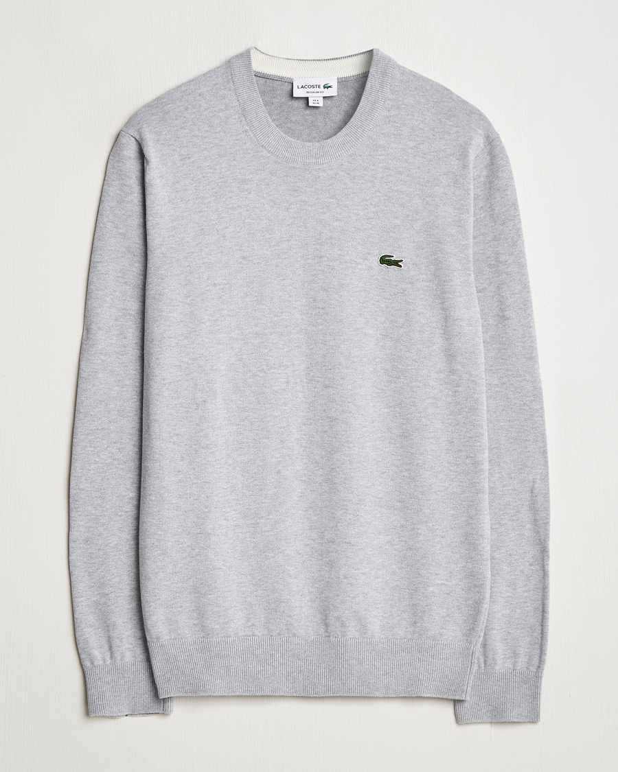 Heren | Truien | Lacoste | Cotton Knitted Sweater Silver Chine