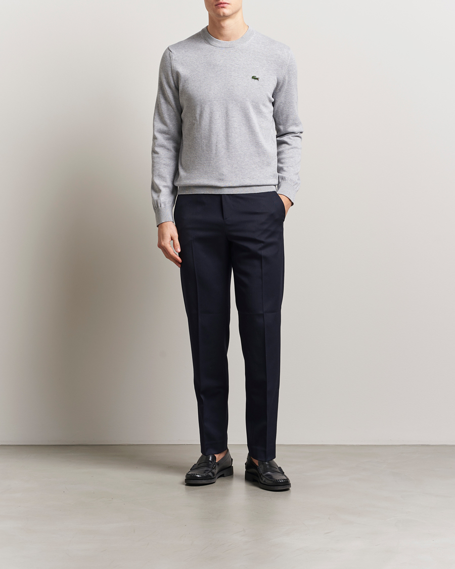 Heren | Truien | Lacoste | Cotton Knitted Sweater Silver Chine