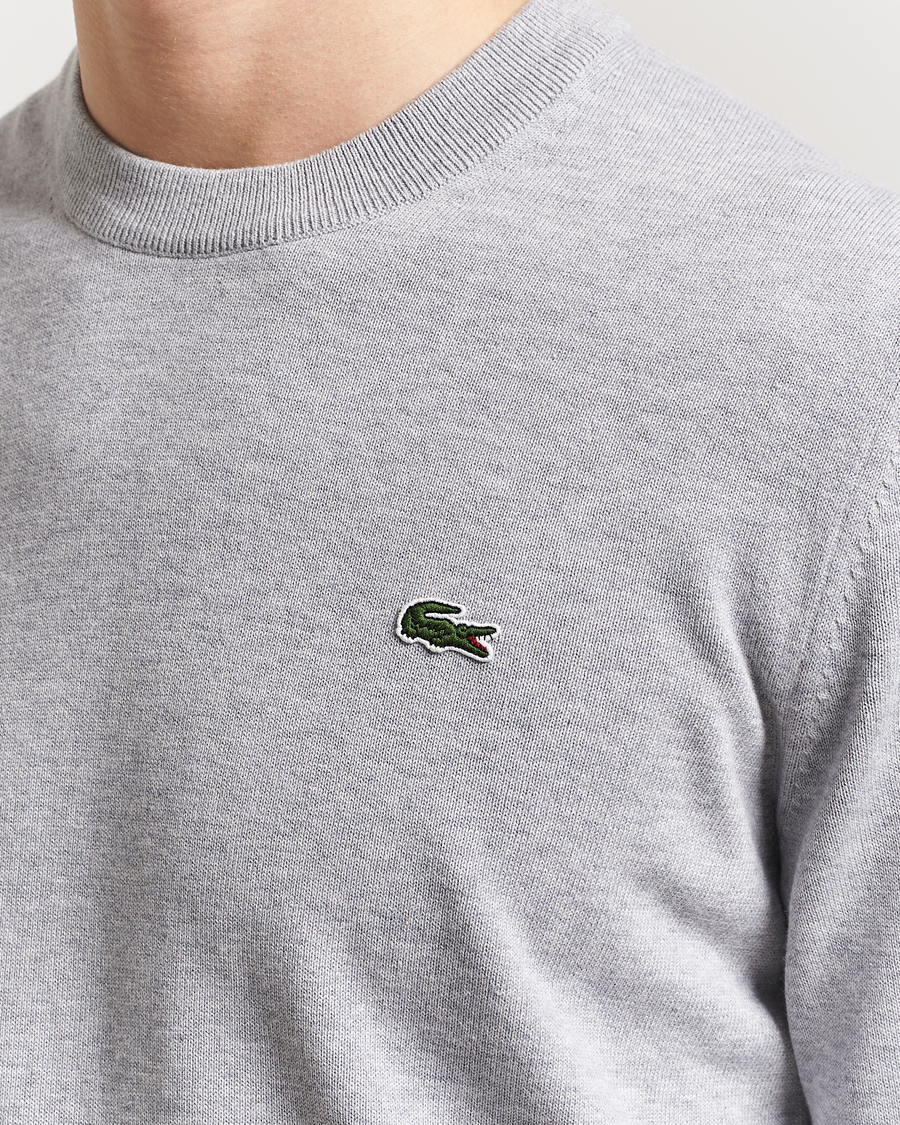 Heren | Truien | Lacoste | Cotton Knitted Sweater Silver Chine