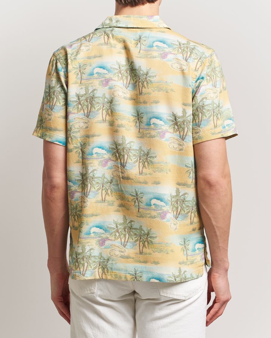 Heren | Overhemden | Nudie Jeans | Arvid Printed Short Sleeve Shirt Mustard