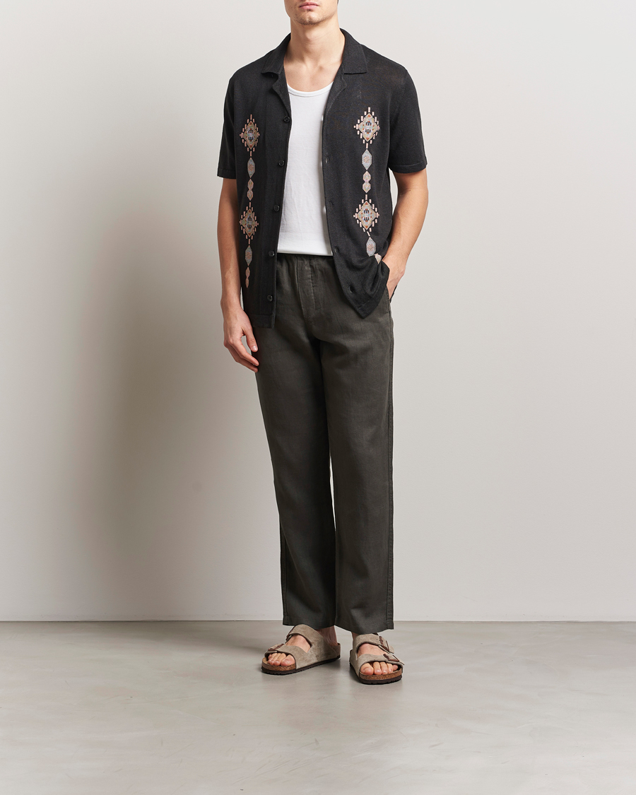 Heren | Broeken | Samsøe Samsøe | Jabari Linen Drawstring Trousers Beluga Grey