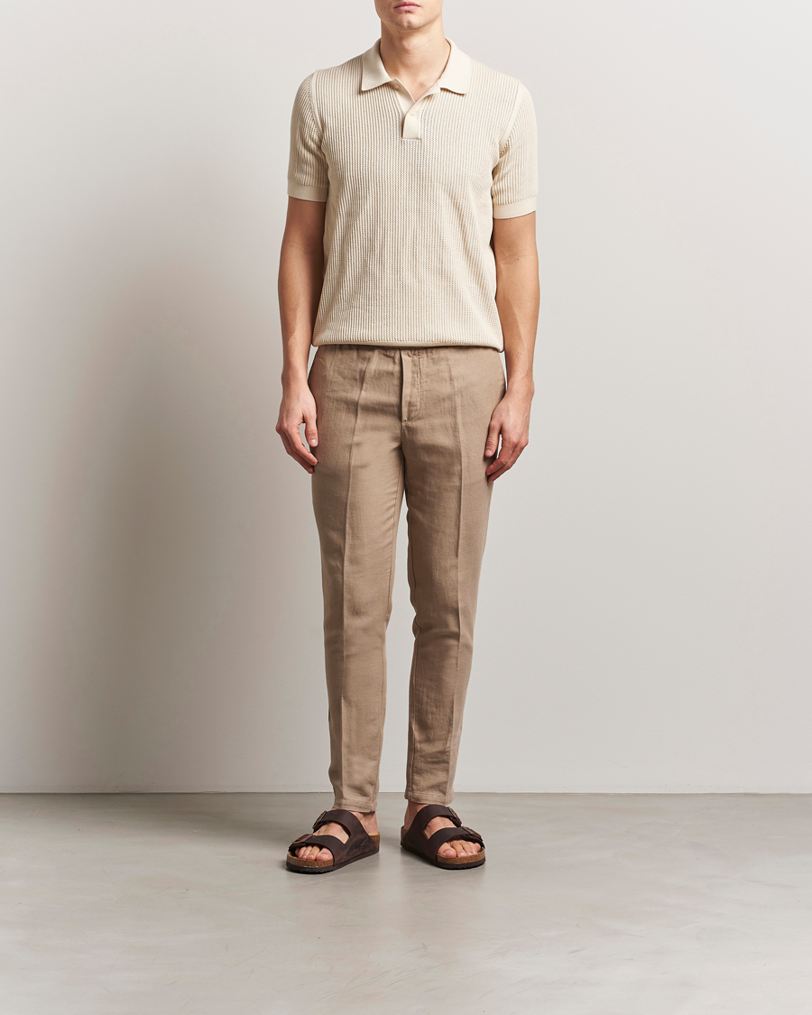 Heren | Broeken | Samsøe Samsøe | Smithy Linen/Cotton Drawstring Trousers Greige