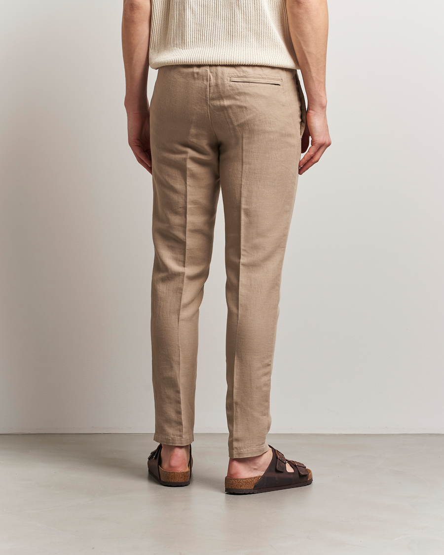 Heren | Broeken | Samsøe Samsøe | Smithy Linen/Cotton Drawstring Trousers Greige