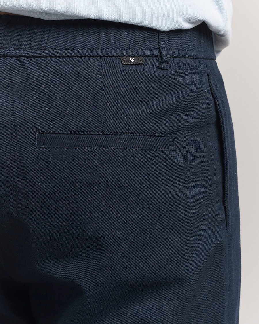 Heren | Broeken | Samsøe Samsøe | Bertil Cotton/Linen Drawstring Trousers Salute Navy