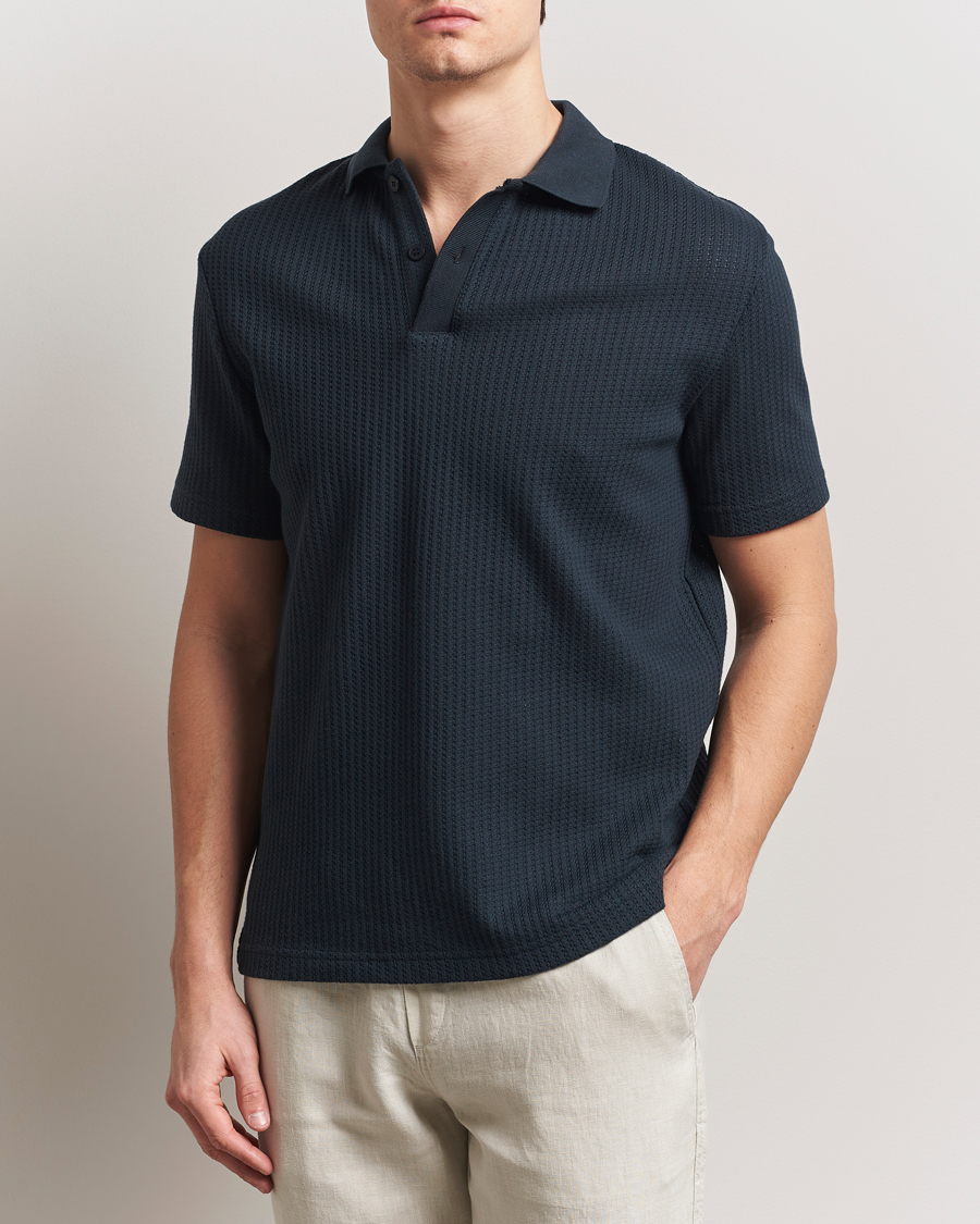 Heren | Polo's | Samsøe Samsøe | Jase Structured Knitted Polo Salute Navy