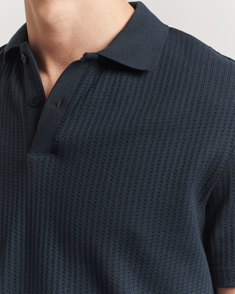 Heren | Polo's | Samsøe Samsøe | Jase Structured Knitted Polo Salute Navy
