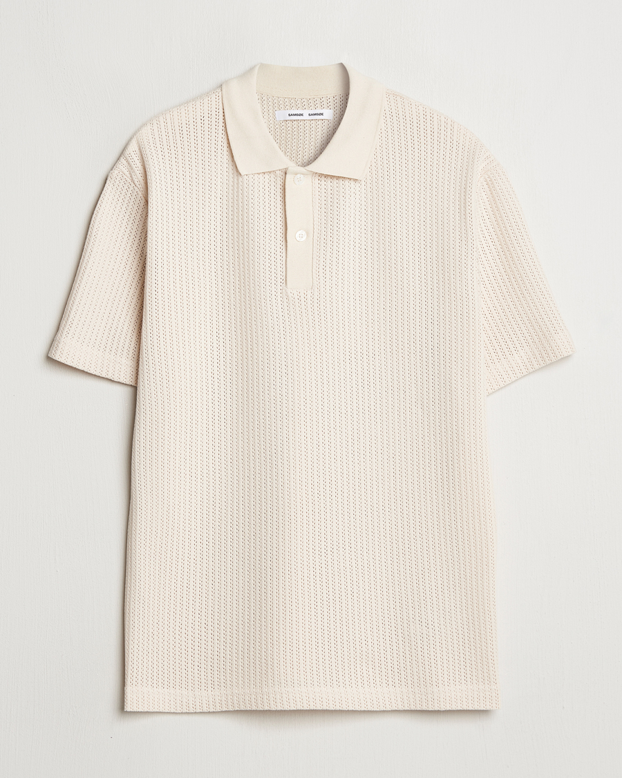 Heren | Polo's | Samsøe Samsøe | Jase Structured Knitted Polo Clear Cream