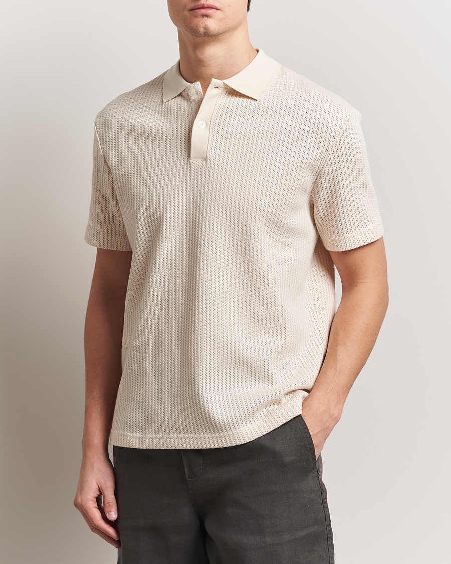 Heren | Polo's | Samsøe Samsøe | Jase Structured Knitted Polo Clear Cream