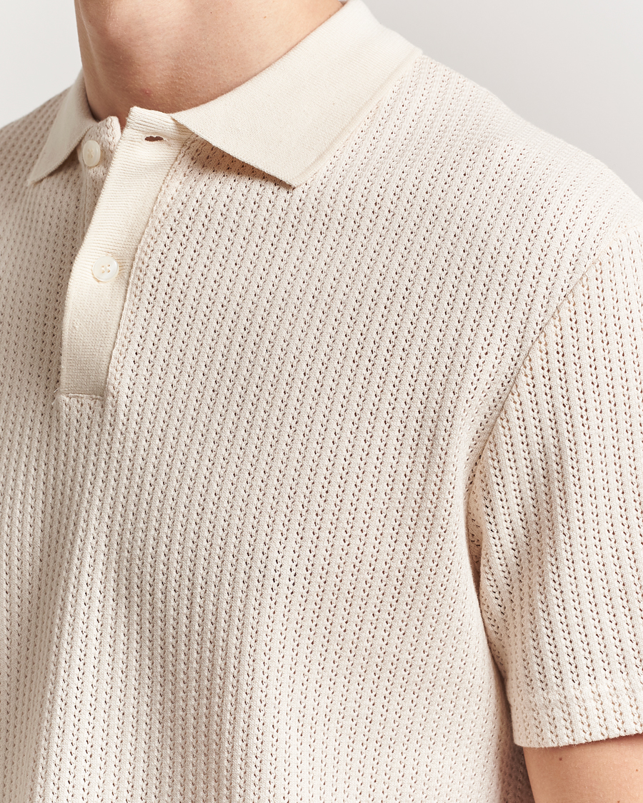 Heren | Polo's | Samsøe Samsøe | Jase Structured Knitted Polo Clear Cream
