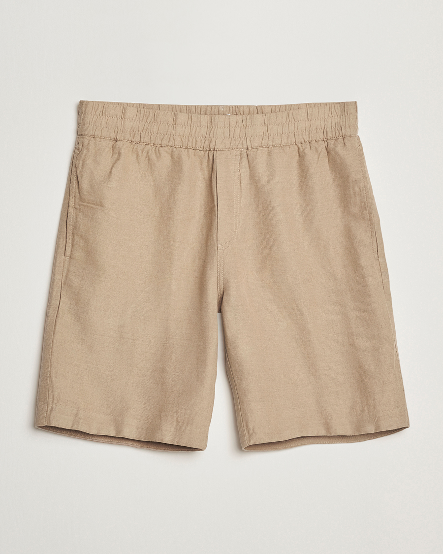 Heren | Korte broek | Samsøe Samsøe | Smith Cotton/Linen Drawstring Shorts Greige