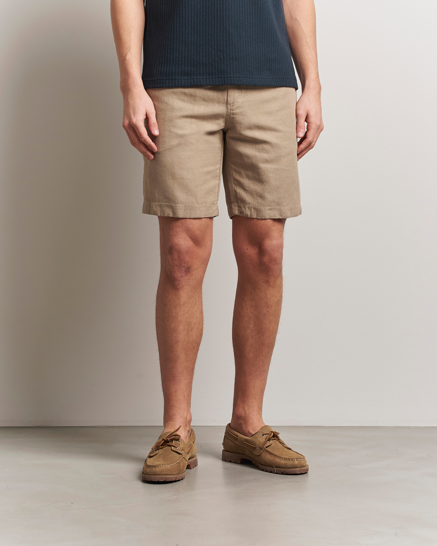 Heren | Korte broek | Samsøe Samsøe | Smith Cotton/Linen Drawstring Shorts Greige