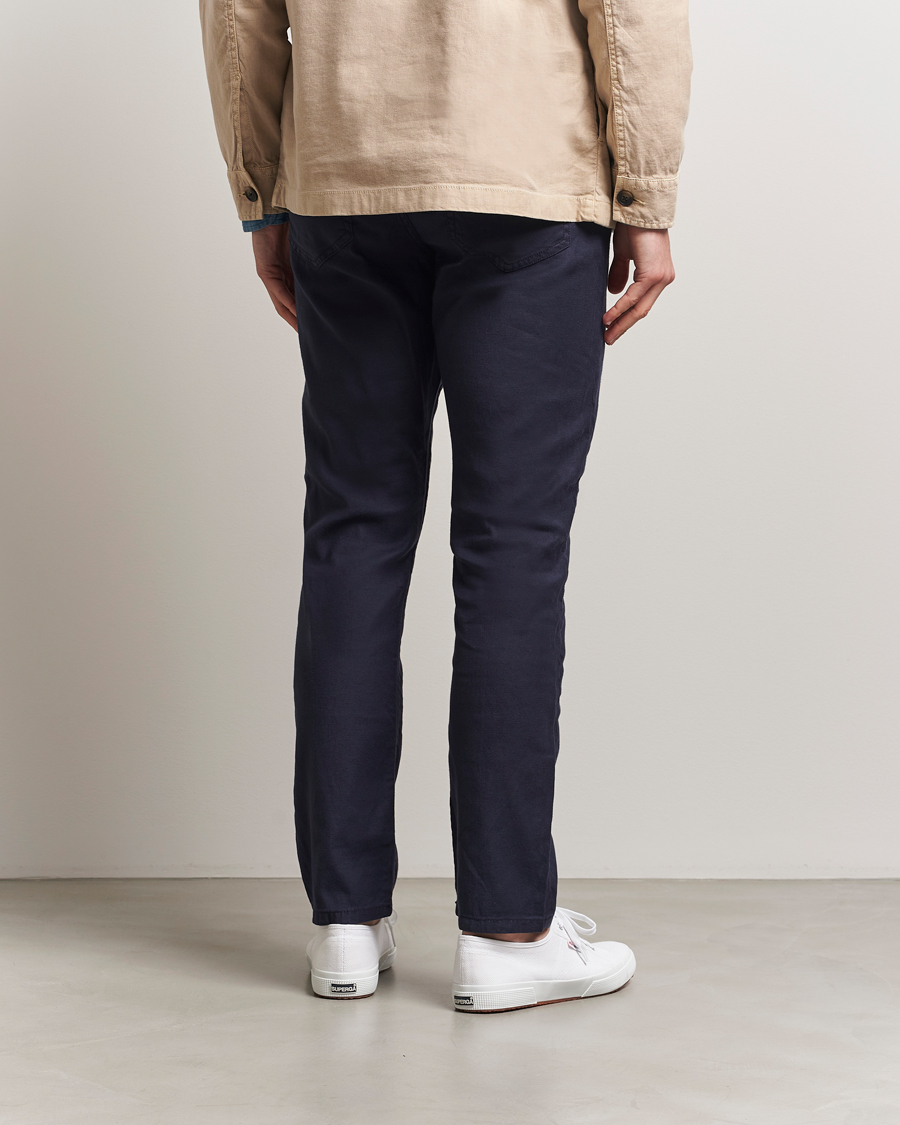 Heren | Broeken | GANT | Regular Cotton/Linen 5-Pocket Pants Evening Blue