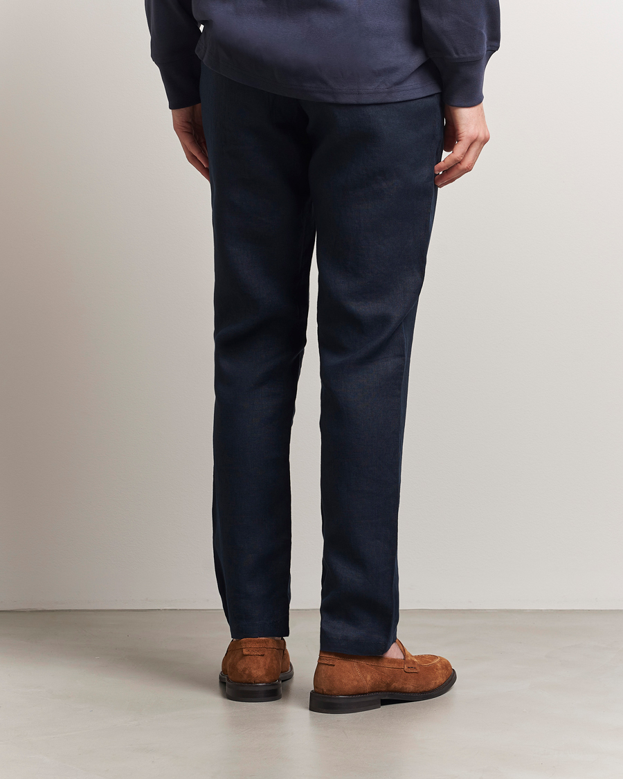 Heren | Broeken | GANT | Relaxed Linen Drawstring Pants Evening Blue
