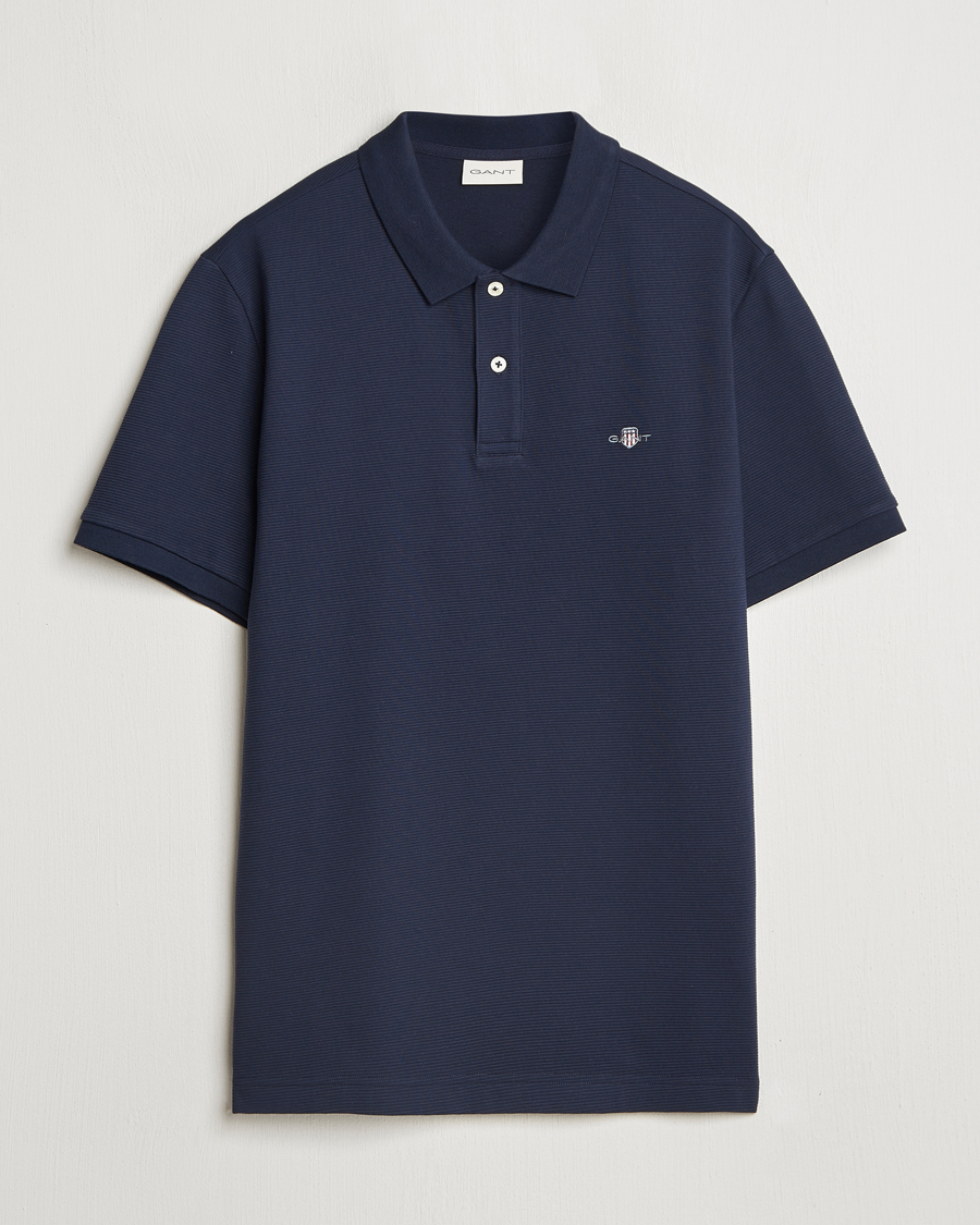 Heren | Polo's | GANT | Textured Polo Evening Blue