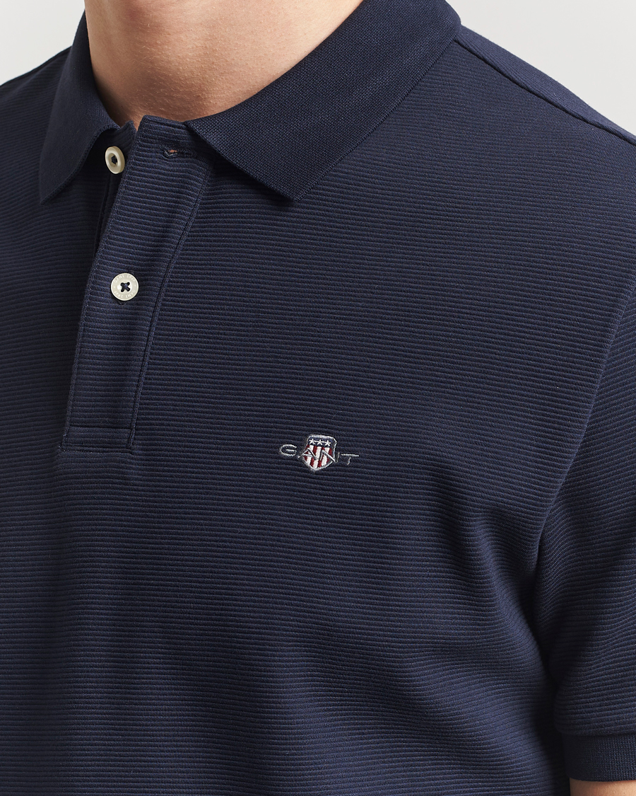 Heren | Polo's | GANT | Textured Polo Evening Blue