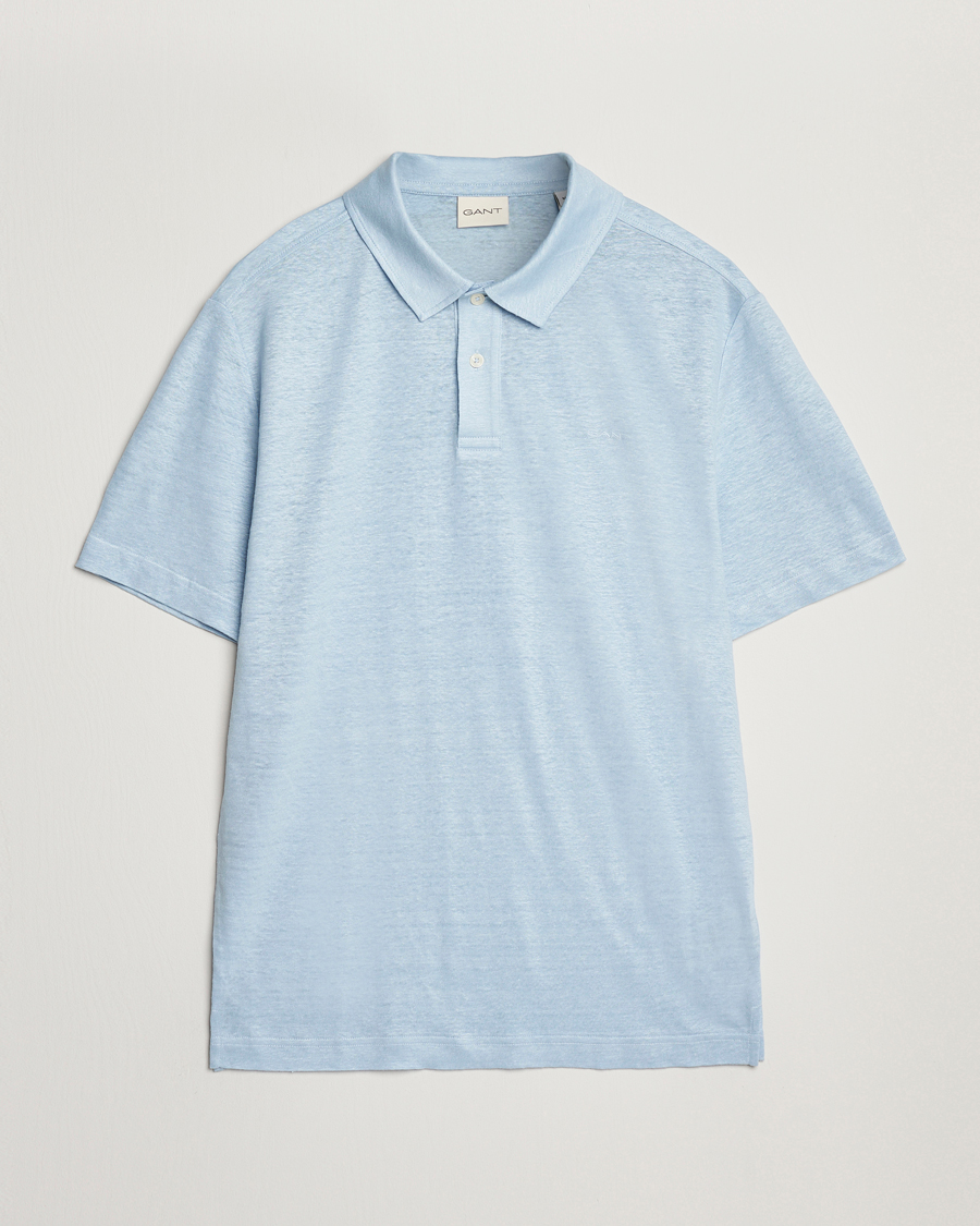 Heren | Polo's | GANT | Linen Polo Fresh Blue