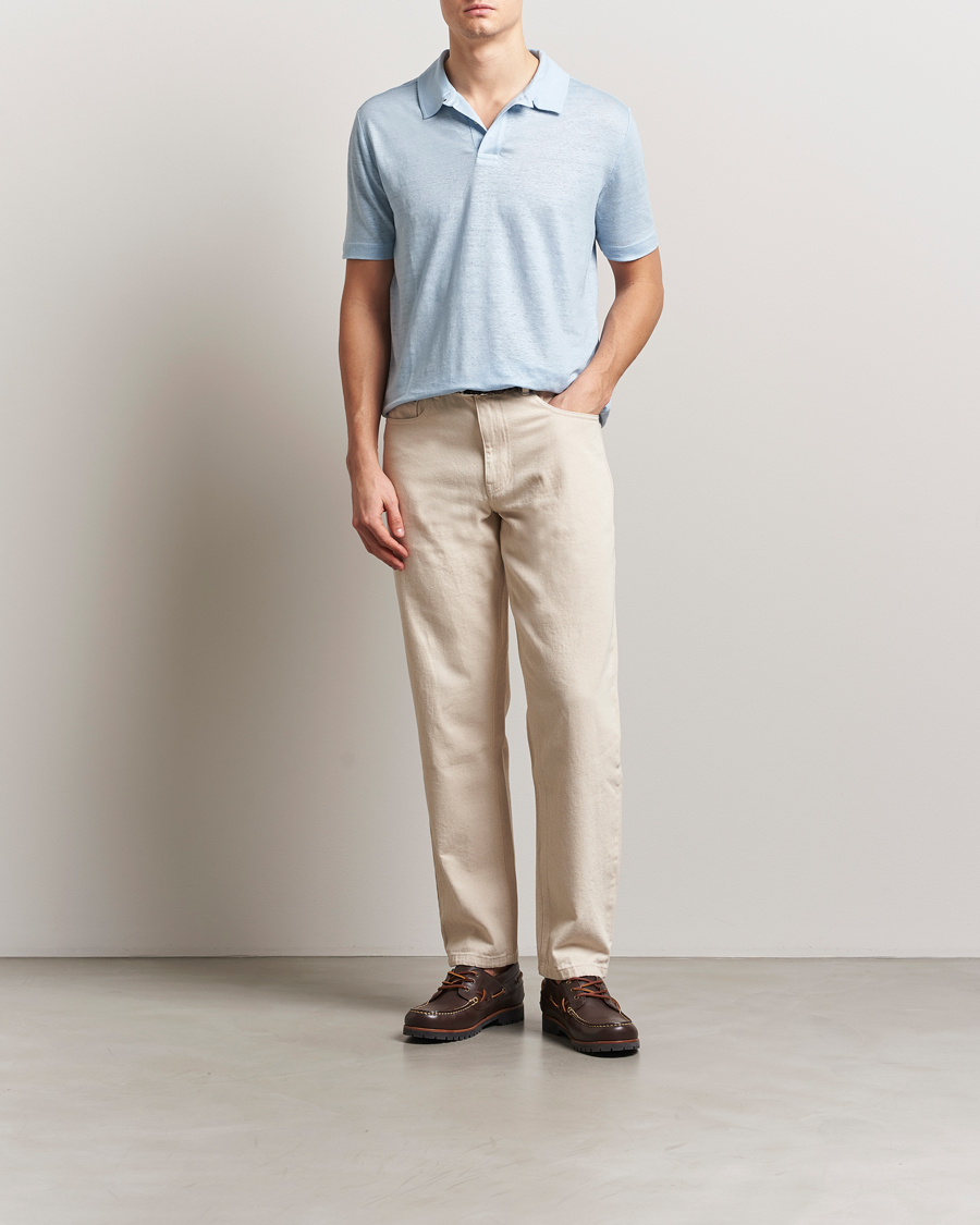 Heren | Polo's | GANT | Linen Polo Fresh Blue