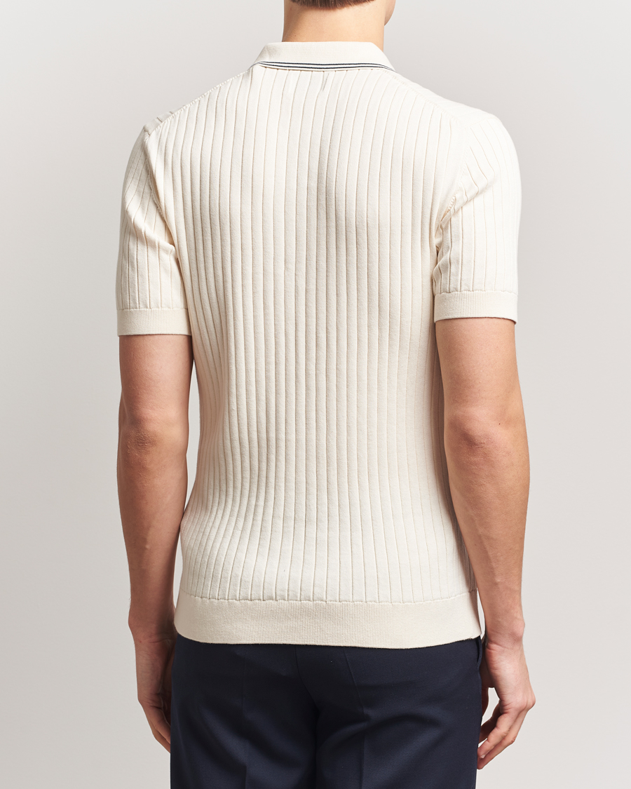 Heren | Polo's | GANT | Ribbed Cotton Knitted Polo Cream
