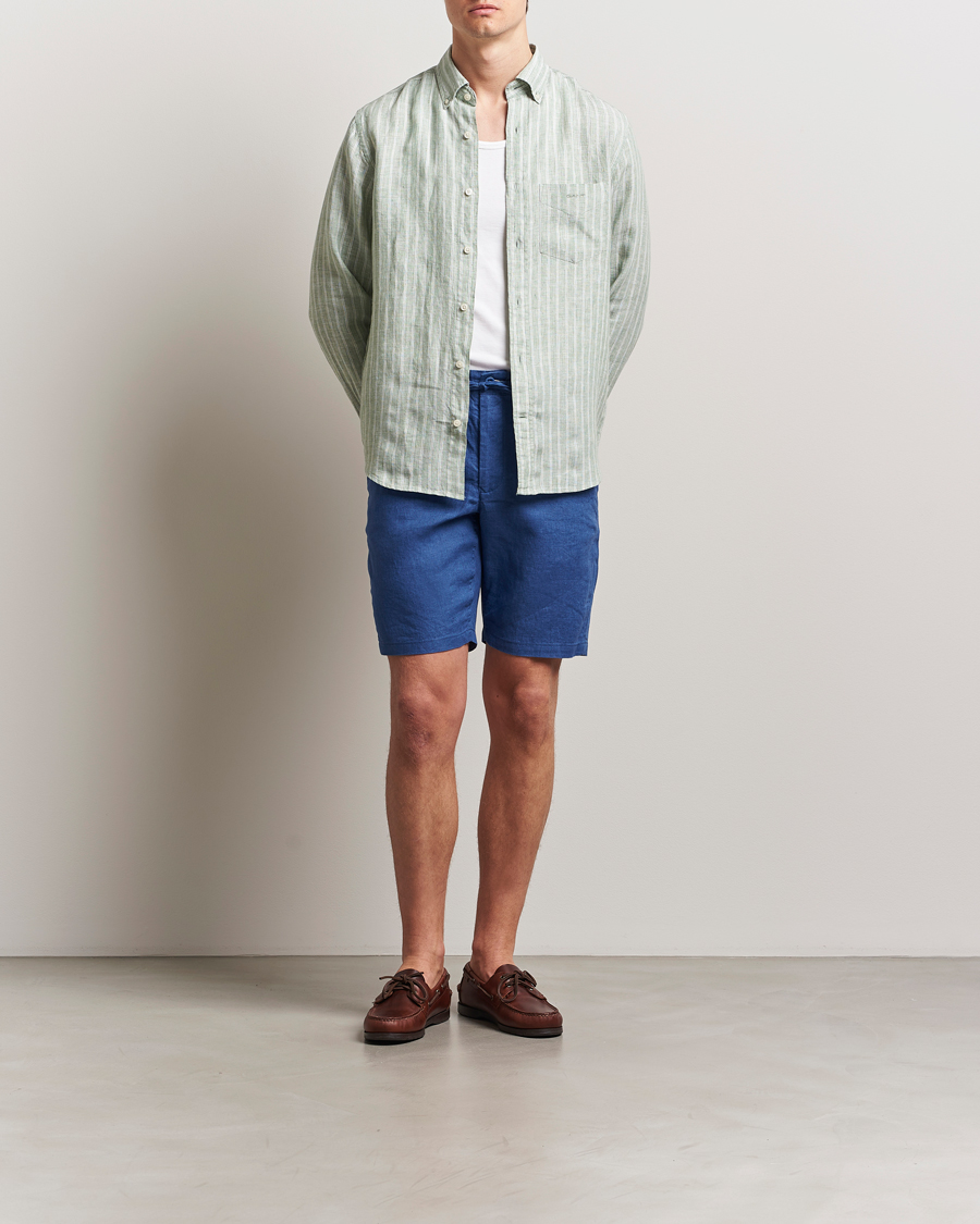 Heren | Korte broek | GANT | Relaxed Linen Drawstring Shorts Rich Blue