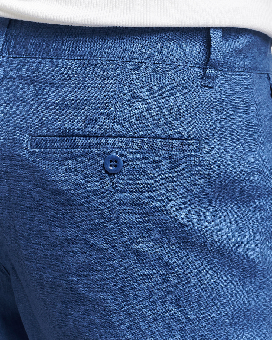 Heren | Korte broek | GANT | Relaxed Linen Drawstring Shorts Rich Blue