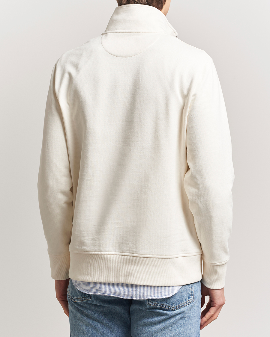Heren | Truien | GANT | Script Graphic Half Zip Sweater Cream