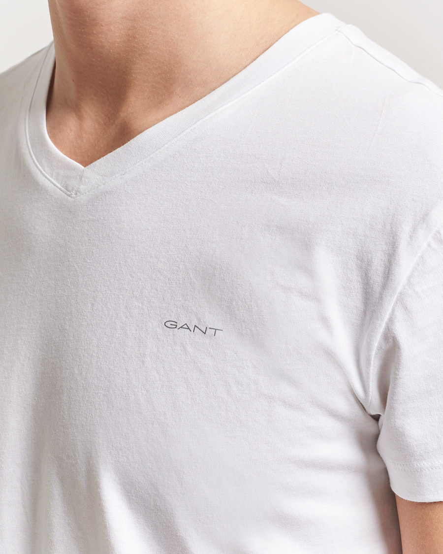 Heren | T-shirts | GANT | 2-Pack V-Neck T-shirt White