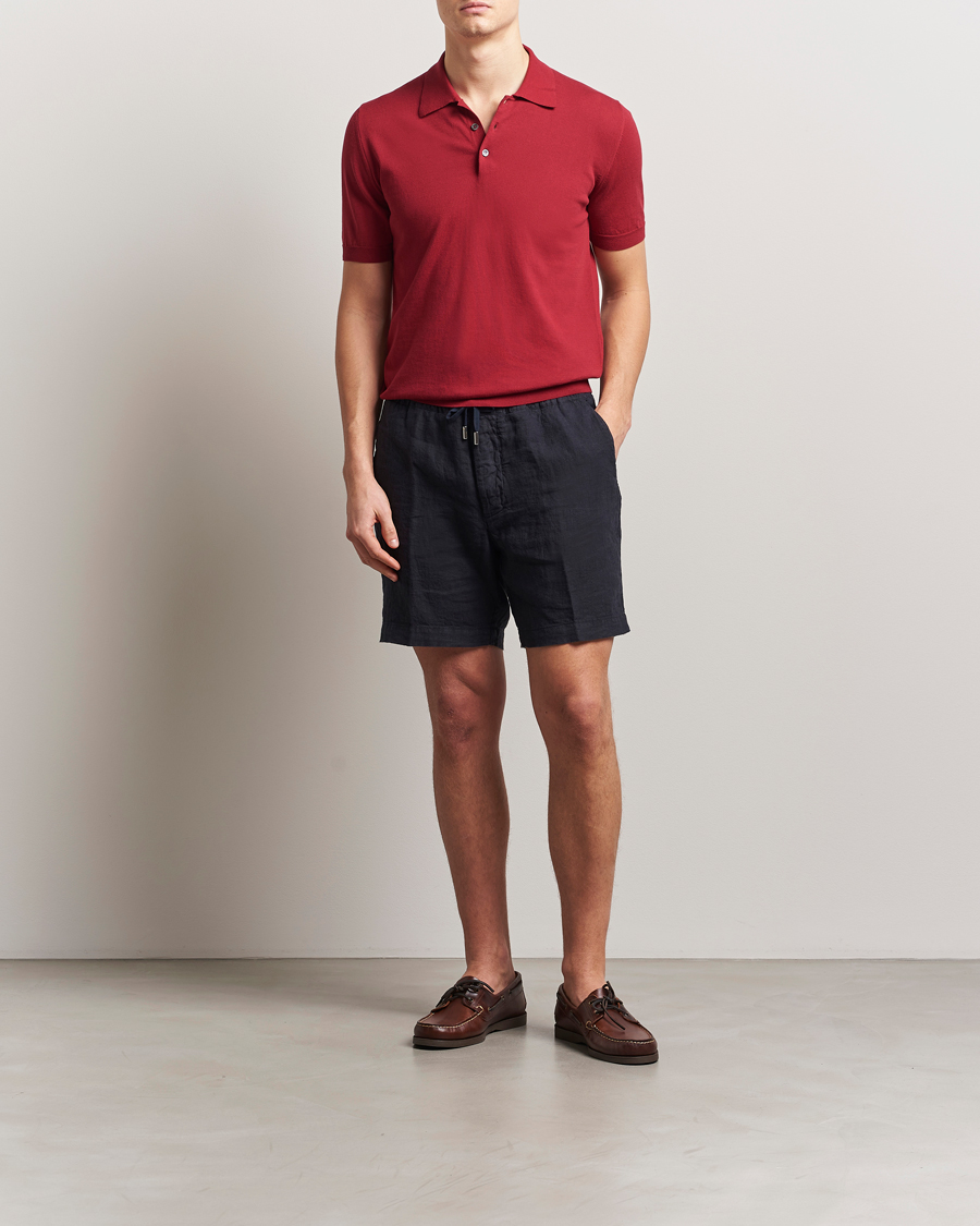Heren | Korte broek | Altea | Linen Drawstring Shorts Navy