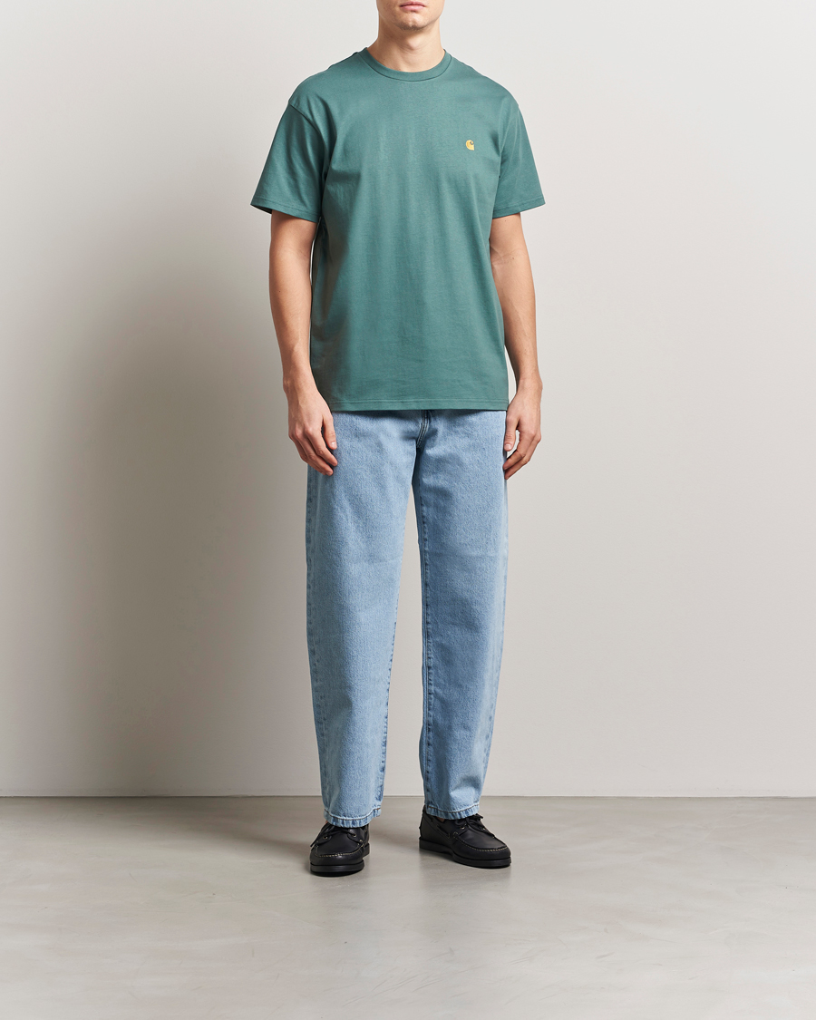 Heren | T-shirts | Carhartt WIP | Chase Short Sleeve T-Shirt Silver Pine