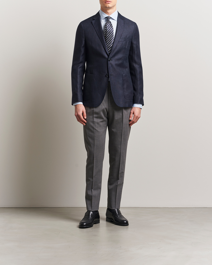 Heren | Blazers | Zegna | Unconstructed Wool/Linen Blazer Navy