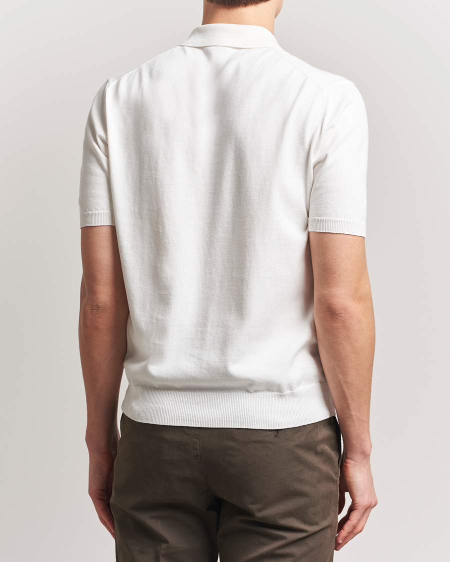 Heren | Polo's | Boglioli | Short Sleeve Knitted Polo White