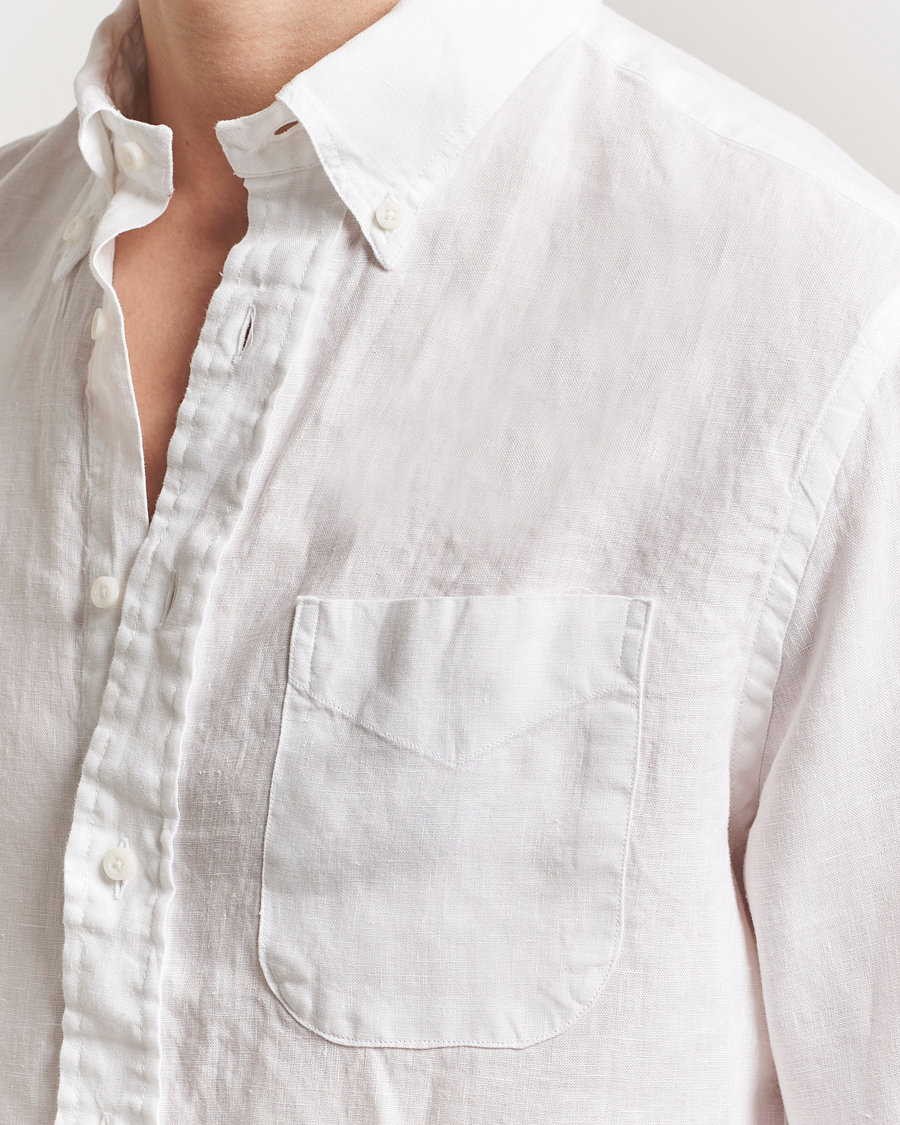 Heren | Overhemden | Gitman Vintage | Button Down Linen Shirt White
