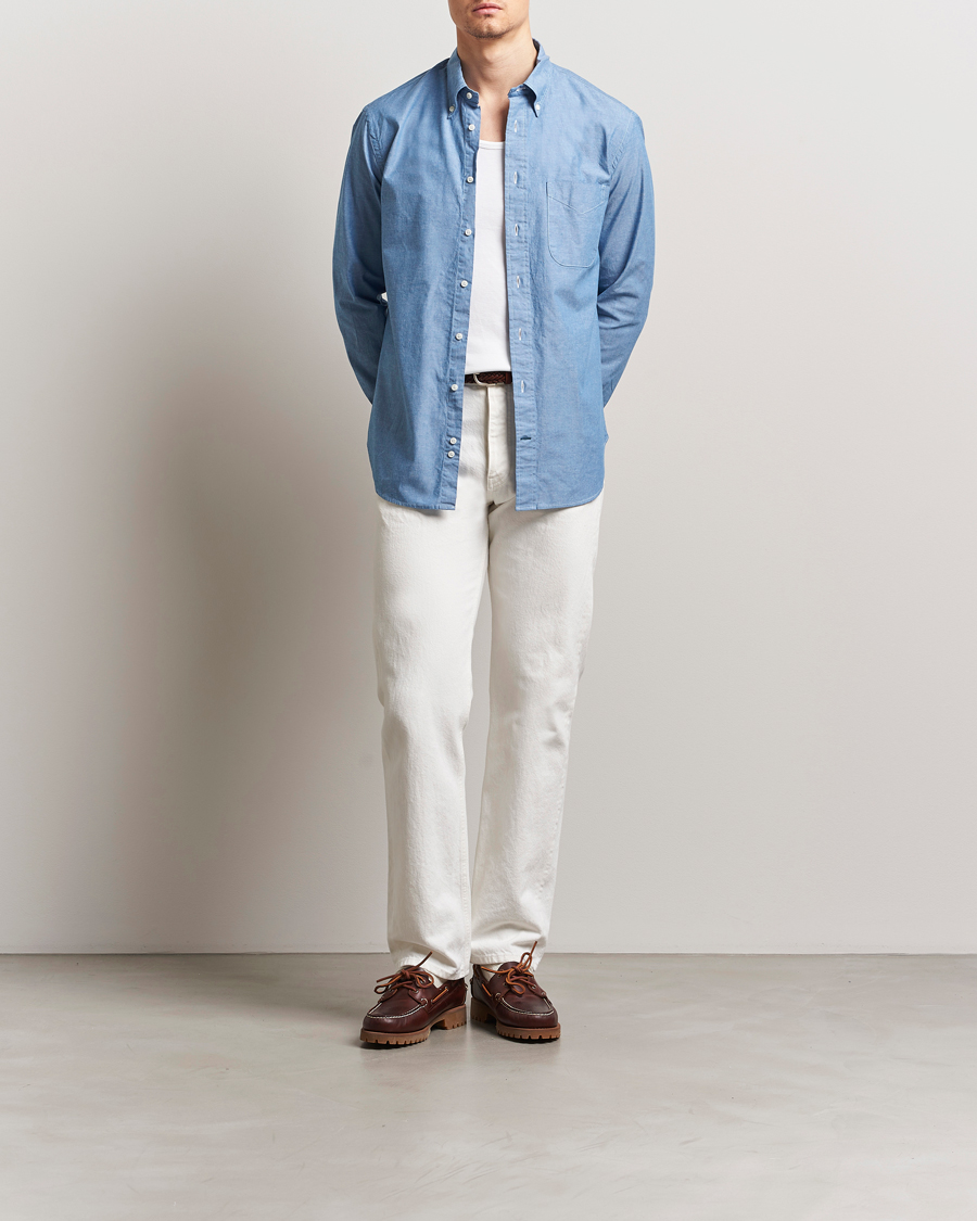 Heren | Overhemden | Gitman Vintage | Button Down Chambray Shirt Light Blue