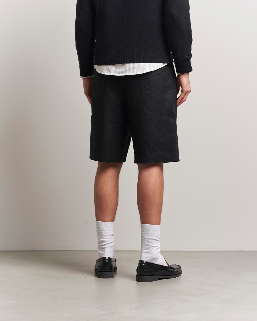 Heren | Korte broek | Sunflower | Pleated Linen Shorts Black