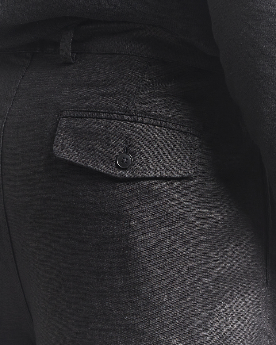 Heren | Korte broek | Sunflower | Pleated Linen Shorts Black