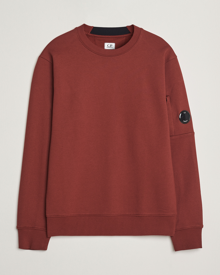 Heren | Truien | C.P. Company | Diagonal Raised Fleece Lens Sweatshirt Rust