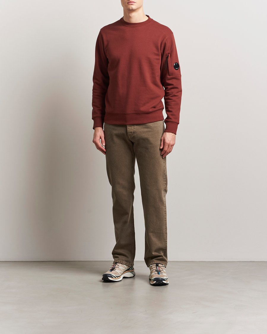 Heren | Truien | C.P. Company | Diagonal Raised Fleece Lens Sweatshirt Rust