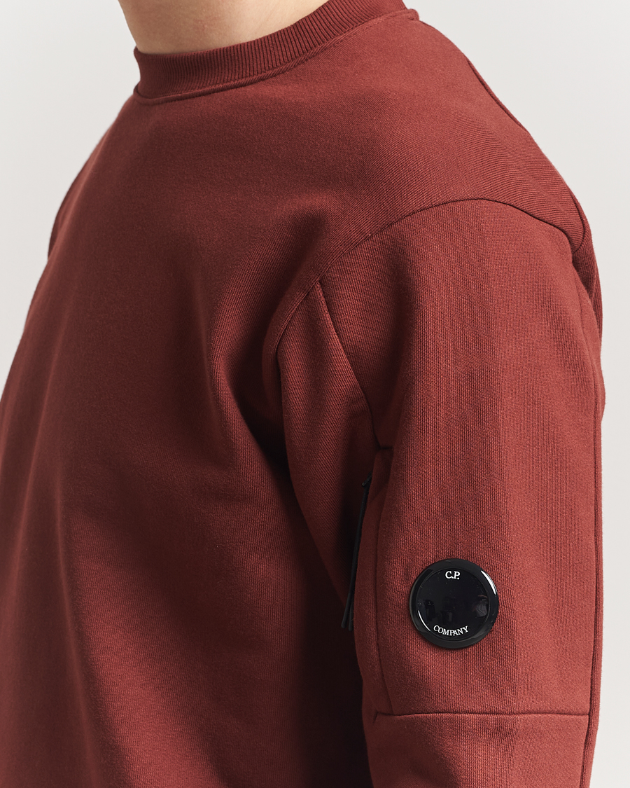 Heren | Truien | C.P. Company | Diagonal Raised Fleece Lens Sweatshirt Rust