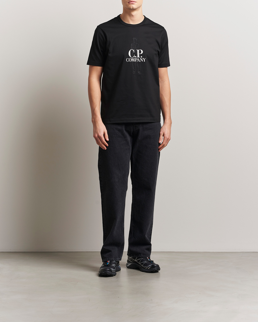 Heren | T-shirts | C.P. Company | Mercerized Heavy Cotton Back Logo T-Shirt Black