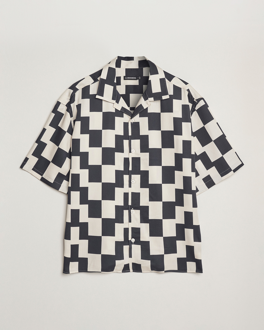 Heren | Overhemden | J.Lindeberg | Ellis Stack Bridge Print Shirt Black