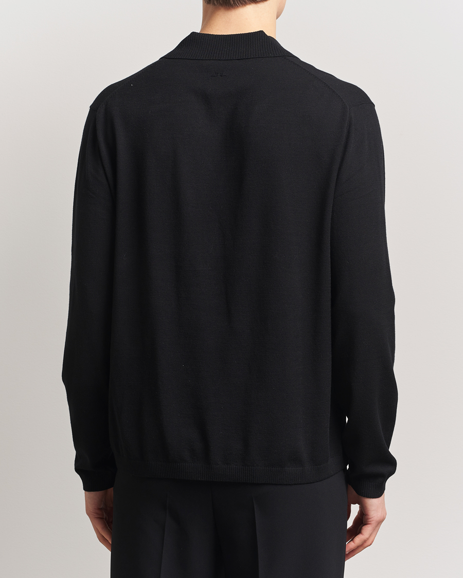Heren | Truien | J.Lindeberg | Rowan Long Sleeve Polo Black