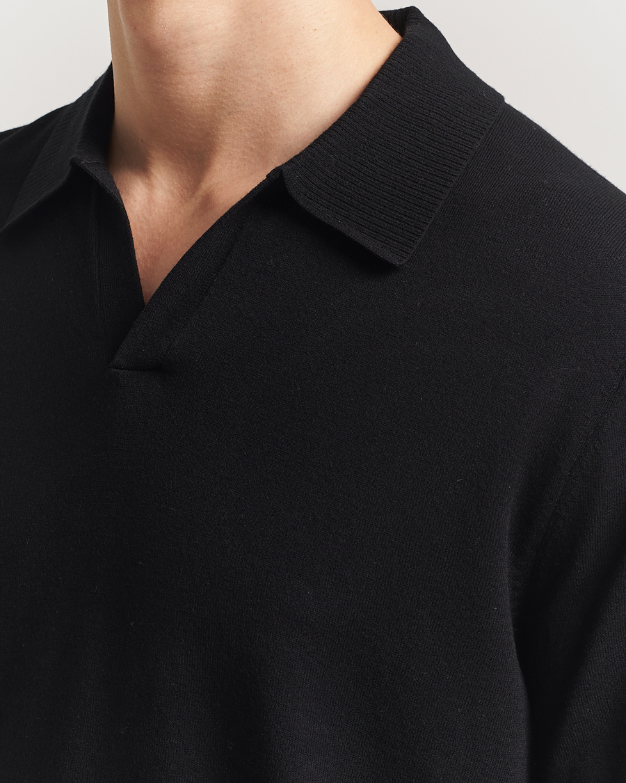 Heren | Truien | J.Lindeberg | Rowan Long Sleeve Polo Black