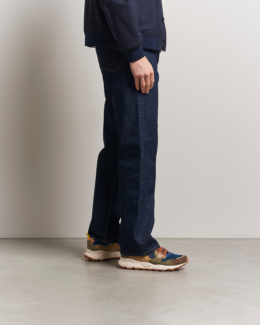 Heren | Flower Mountain Yamano 3 Suede/Nylon Mesh Sneaker Green/Brown/Blue | Flower Mountain | Yamano 3 Suede/Nylon Mesh Sneaker Green/Brown/Blue