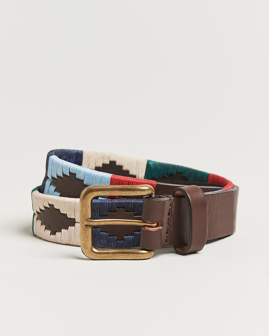 Heren | Riemen | Pampeano | Multi Hand Stitched Classic Leather Belt 3,5cm